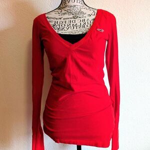 Hollister Y2k Vintage Soft Girl Coquette Bright Red Tee